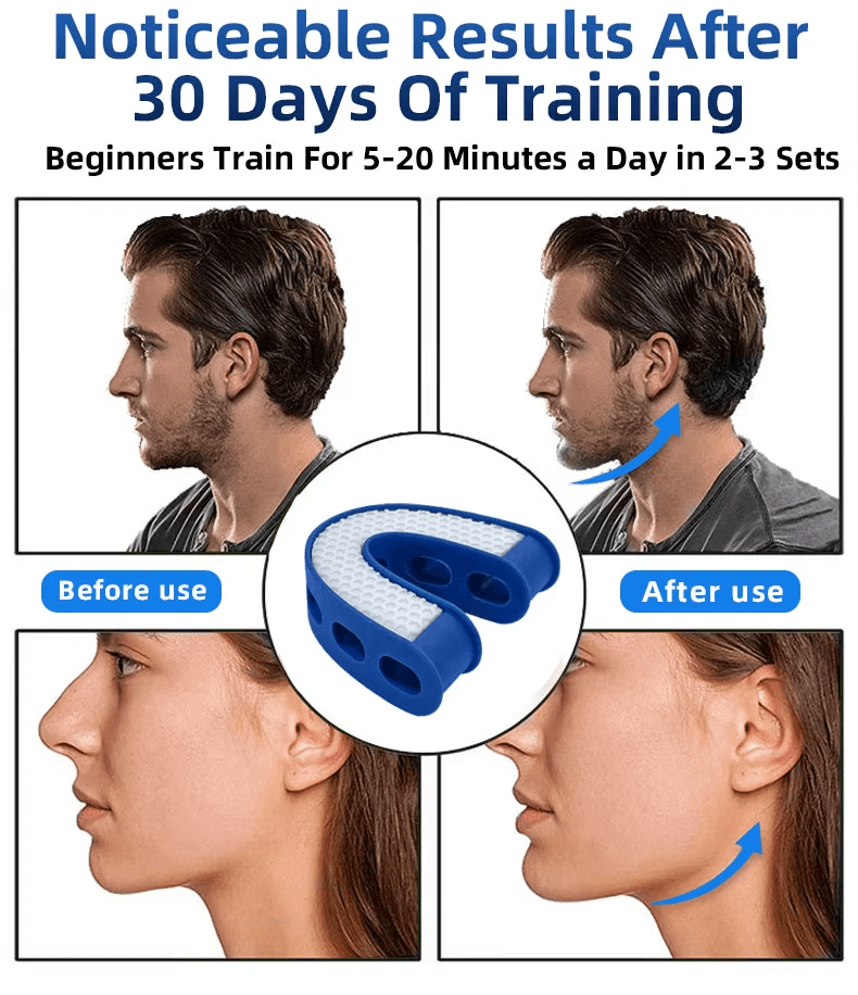 Define Your Jawline – Silicone Jaw Exerciser for Facial Toning & Teeth Protection